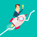 Recruitment cartoon banner - career growth
